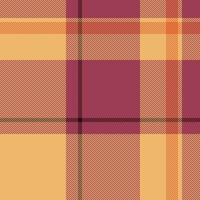 Product fabric check pattern, internet texture textile tartan. Colorful seamless plaid background in orange and red colors. vector