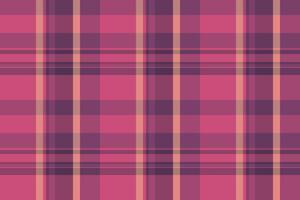 Sixties textile tartan texture, femininity pattern fabric. Countryside seamless check background plaid in pink and red colors. vector