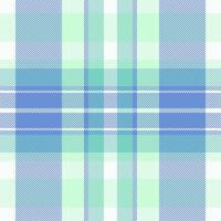 Horizontal background check texture, vibrant textile fabric. Apartment tartan plaid seamless pattern in blue and mint cream colors. vector