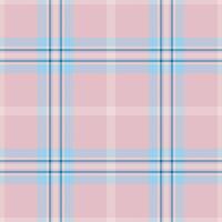 Veil plaid pattern background, 30s seamless tartan fabric. Soft texture check textile in light and cyan colors. vector