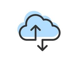 Cloud Storage And Data Transfer Icon. Computing Service And Network Related Line Icons. Database And Server, Cyber Security, Digital Transformation. vector