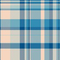 Hunter seamless pattern fabric, jersey check texture . American background textile plaid tartan in cyan and light colors. vector