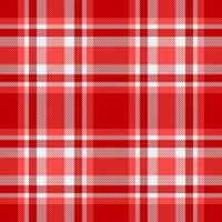 Basic textile texture plaid, intricate seamless fabric. Canadian pattern tartan check background in red and white colors. vector