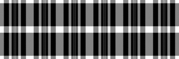 Postcard seamless pattern textile, open plaid texture fabric. Clothing check tartan background in white and black colors. vector