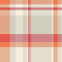 Everyday check background fabric, structure pattern textile. Styling seamless plaid tartan texture in light and orange colors. vector