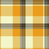 Magazine pattern check , 70s seamless textile background. Holiday plaid texture tartan fabric in light and amber colors. vector