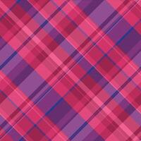 Fall textile check , repeatable patterns texture fabric plaid. Close up tartan background pattern seamless in pink and blue colors. vector