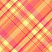 Nobility check texture tartan, design pattern textile plaid. Magazine background fabric seamless in orange and yellow colors. vector