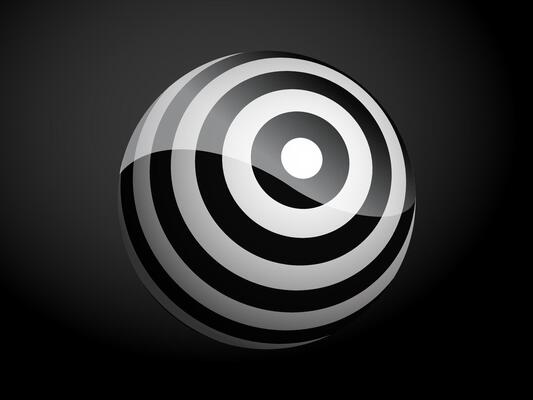 Abstract pattern cover black and white 3D ball. illustration on dark background.
