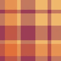 Art fabric background tartan, front plaid check . Up pattern texture seamless textile in orange and red colors. vector
