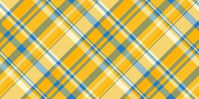 Diagonal pattern check seamless, real textile background plaid. Manufacturing texture tartan fabric in bright and cyan colors. vector
