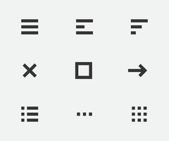 Line icon menu for mobile navigation. app design application. Simple interface element set. vector