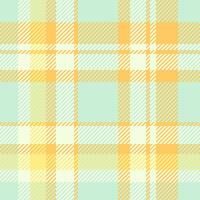 Form seamless plaid check, chequered background texture fabric. Sixties tartan pattern textile in light and amber colors. vector