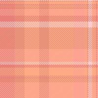 Faded tartan textile, preppy background check pattern. Product seamless fabric texture plaid in red and orange colors. vector