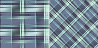 Background textile pattern of tartan check plaid with a seamless texture fabric . Set in sea colors in current fashion trend. vector
