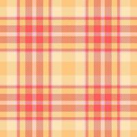 Illustration tartan pattern fabric, flow texture background seamless. Spanish check textile plaid in orange and red colors. vector