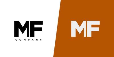 Letter M and F, MF logo design template. Minimal monogram initial based logotype. vector