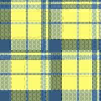 Open texture tartan , volume background pattern fabric. Copy space textile check seamless plaid in blue and yellow colors. vector