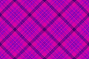 1940s pattern textile, picnic blanket check plaid fabric. Doodle tartan texture background seamless in pink and violet colors. vector