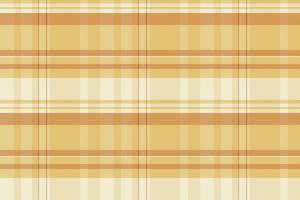 Page plaid check seamless, october pattern textile tartan. Orange fabric texture background in amber and light colors. vector
