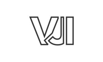VJI logo design template with strong and modern bold text. Initial based logotype featuring simple and minimal typography. Trendy company identity. vector