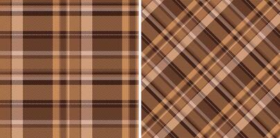 Fabric texture pattern of textile seamless background with a check tartan plaid. Set in earth colors for Easter celebration ideas. vector