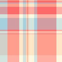Tattersall check seamless, traditional texture tartan fabric. Straight pattern background plaid textile in red and light colors. vector