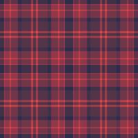 Color textile texture plaid, illustration seamless fabric pattern. Overlayed check background tartan in red and pink colors. vector