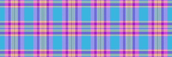 Checker textile background plaid, christmas card check seamless pattern. Merry christmas fabric texture tartan in cyan and magenta colors. vector