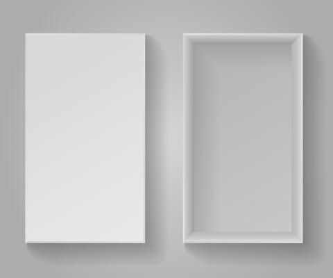 Realistic white cardboard box for stuff. illustration