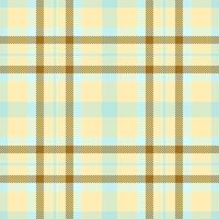 Factory plaid seamless background, clothing tartan check texture. Cool pattern textile fabric in light and amber colors. vector