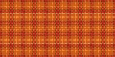 Tracery tartan plaid, valentine check fabric texture. Customer seamless textile pattern background in orange and red colors. vector