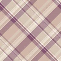 Warp seamless check background, fashionable texture textile . Scratched pattern tartan plaid fabric in light and pink colors. vector