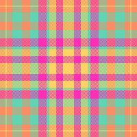 Screen texture pattern , native background tartan textile. Present check fabric seamless plaid in teal and orange colors. vector