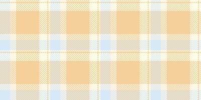 Vivid background plaid texture, 1970s textile tartan. 60s fabric check pattern seamless in amber and light colors. vector