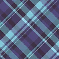 Packaging seamless tartan textile, workshop texture plaid pattern. Trade background fabric check in cyan and dark colors. vector