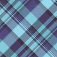 Multicolor seamless fabric , ireland check texture tartan. Event pattern plaid textile background in cyan and indigo colors. vector