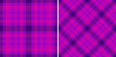 Check tartan fabric of background pattern textile with a texture plaid seamless. Set in stylish colors for clothing style trends. vector