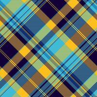 Isolation seamless pattern, valentine textile check tartan. Curved fabric texture background plaid in cyan and dark colors. vector