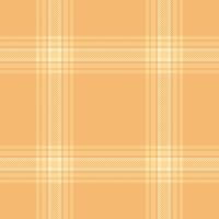 Strip seamless pattern tartan, serene check plaid texture. Editable textile background fabric in orange and amber colors. vector