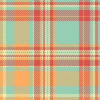 Checkered plaid fabric, trade seamless pattern texture. Spanish check tartan textile background in light and red colors. vector