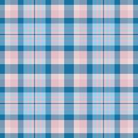 Faded seamless fabric textile, shop tartan pattern texture. Towel check background plaid in cyan and light colors. vector