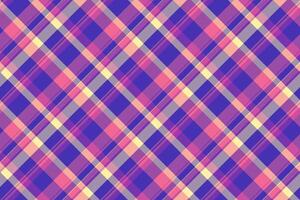 List check tartan plaid, bag background pattern textile. Mat texture seamless fabric in purple and pink colors. vector