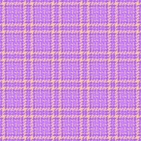 Apparel background fabric , vivid seamless check texture. Intricate pattern plaid textile tartan in violet and orange colors. vector