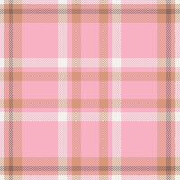 Plaid check pattern in pink. Seamless fabric texture. Tartan textile print. vector