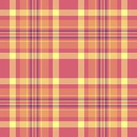 Guy background tartan seamless, podium pattern texture. Minimalist check fabric plaid textile in red and orange colors. vector