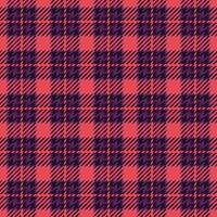 Preppy fabric check seamless, countryside tartan plaid textile. Korean pattern texture background in pink and dark colors. vector