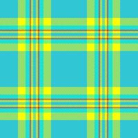 Collection background textile plaid, glamor pattern seamless. Apparel fabric tartan check texture in cyan and yellow colors. vector