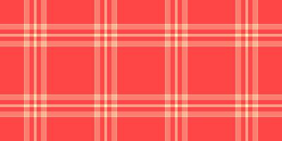 Contour pattern fabric tartan, commercial textile check seamless. Brand plaid texture background in red and salmon colors. vector