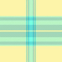 Quilt texture pattern seamless, mature background plaid. Gentle fabric tartan textile check in yellow and cyan colors. vector